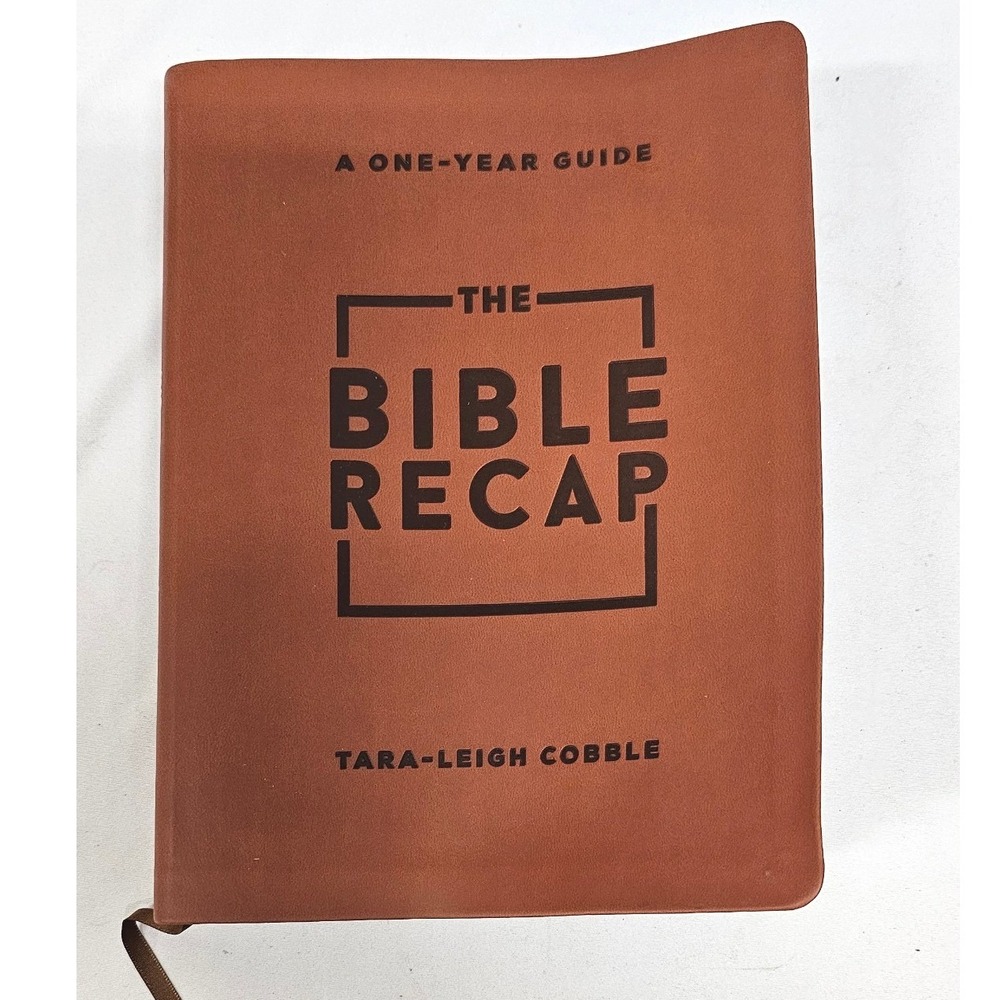 The Bible Recap One Year Guide Tara-Leigh Cobble Deluxe Leather Edition Brown